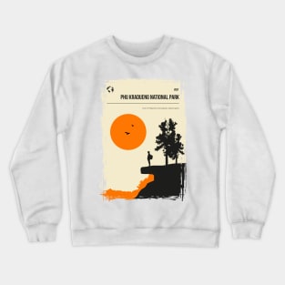 Phu Kradueng National Park Vintage Minimal Travel Poster Crewneck Sweatshirt